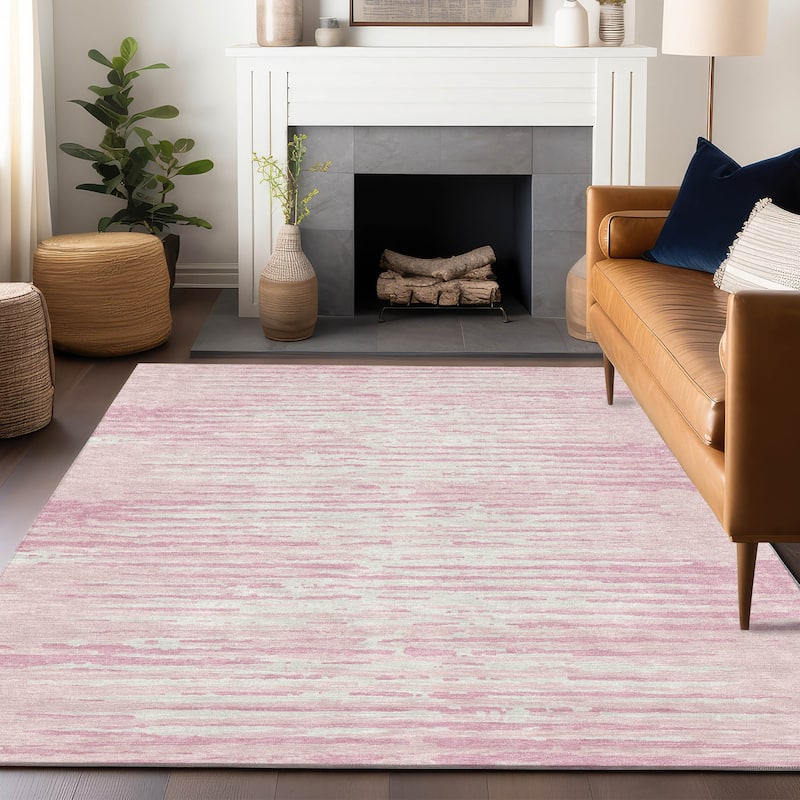 Machine Washable Indoor/ Outdoor Ombre Chantille Abstract Rug