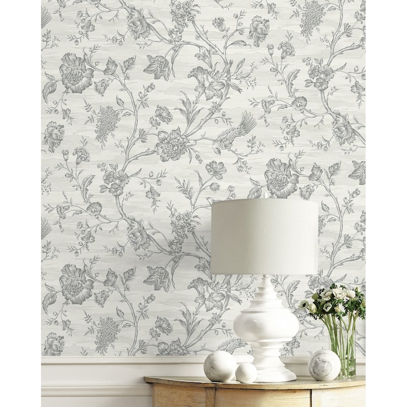 Seabrook Designs Stoney Brook Floral Unpasted Wallpaper