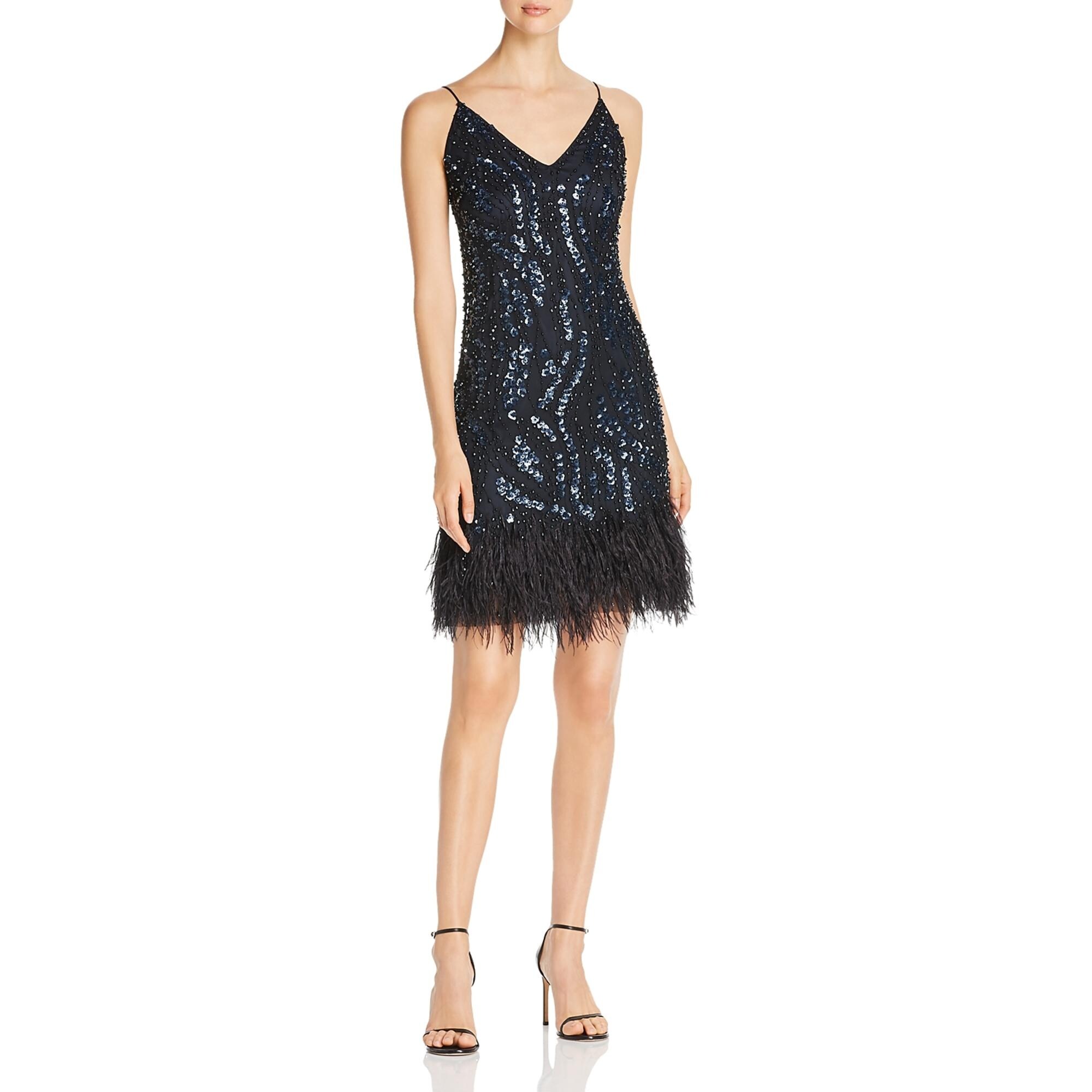 feather slip dress