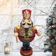 preview thumbnail 5 of 4, Fraser Hill Farm 3-Ft. Roly Poly Nutcracker Toy Soldier, Resin Staue w/ LED Lights, Christmas Decor, Red