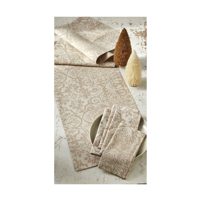 Starflower White Cotton Table Runner