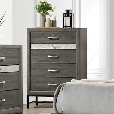 Furniture of America Heinisk Contemporary Grey 5-Drawer Chest