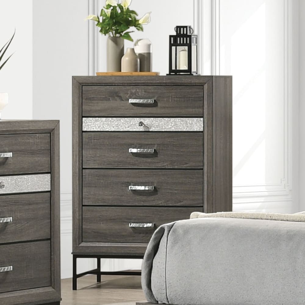 Furniture of America Heinisk Contemporary Grey 5-Drawer Chest