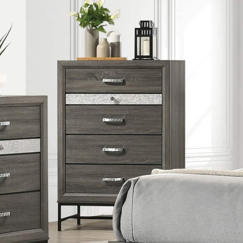 Furniture of America Heinisk Contemporary Grey 6-Piece Platform Bedroom Set