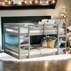 preview thumbnail 1 of 14, Artsy Full Over Full Bunk Bed with Ladder, Solid Construction, Grey Grey