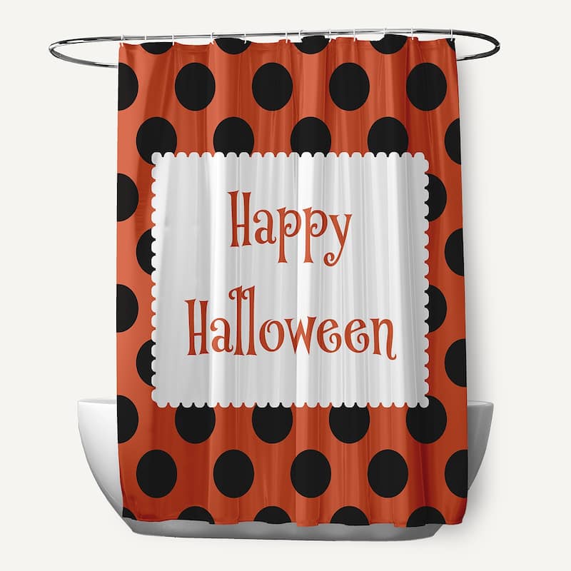 Halloween Happy Halloween Dots Shower Curtain - Harvest Orange