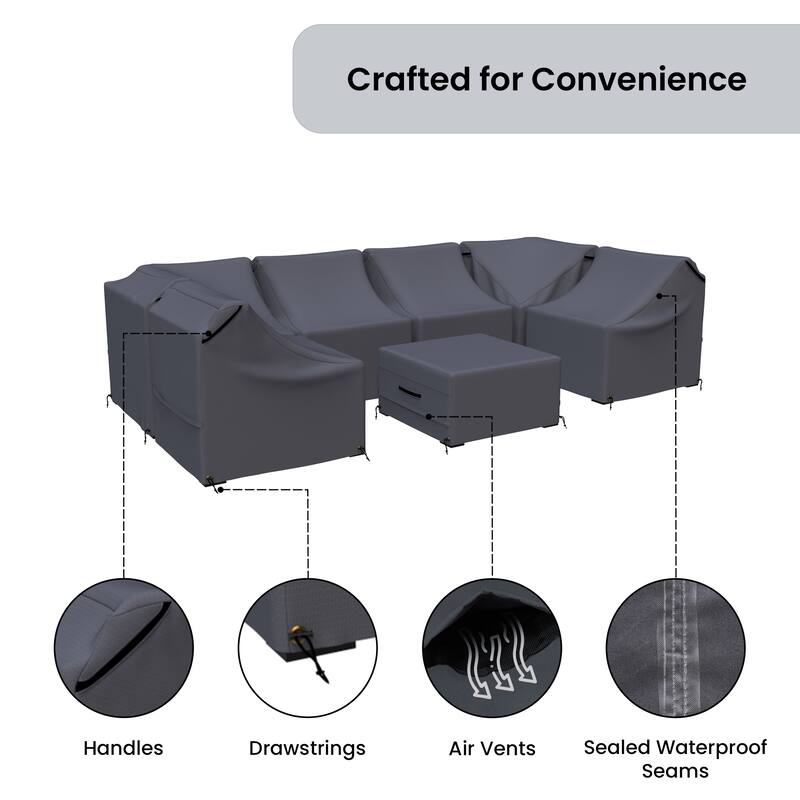 Forever Patio Outdoor Patio Furniture Cover Set ( Set of 7 ) - 28 x 29 x 29