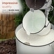 preview thumbnail 7 of 9, Alpine Corporation 33" Tall Rustic Metal Pails Fountain Yard Decoration, White
