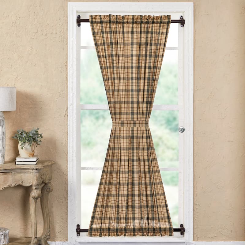 Cider Mill Plaid Door Panel 72x40 - 72x40 - Tan