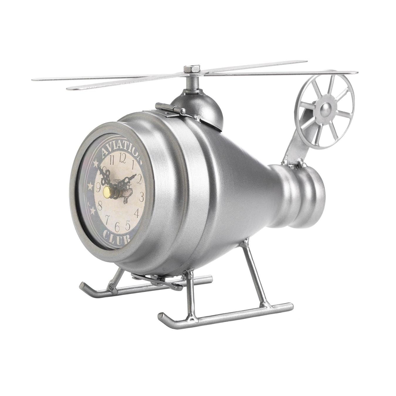 Silver Helicopter Desk Clock - 4