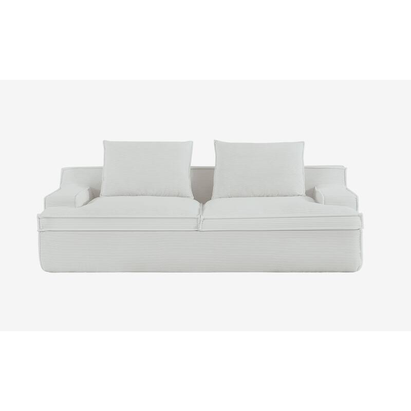 4 Seater Ergonomic Compressed Sofa Oversized Corduroy Couch