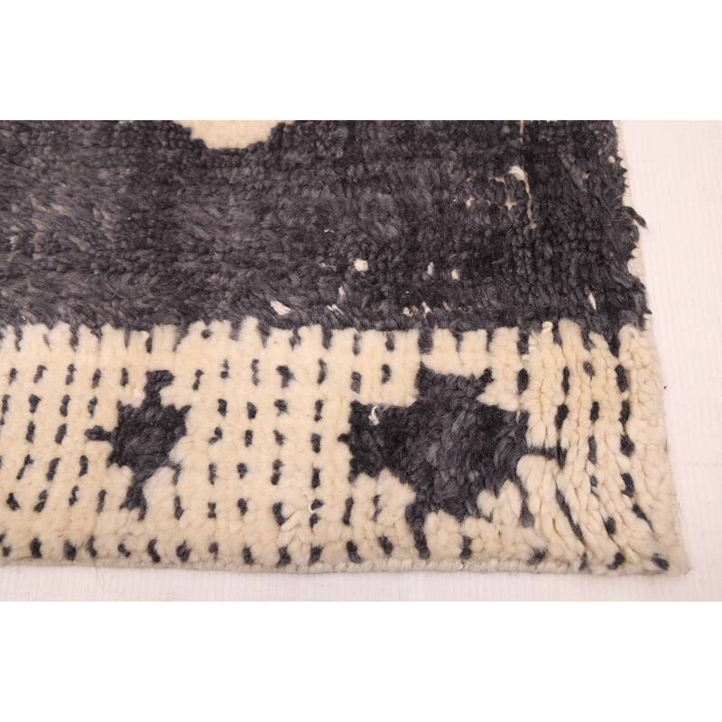 ECARPETGALLERY Hand-knotted Tangier Dark Grey Wool Rug - 5'2 x 8'0