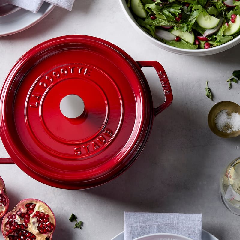 STAUB Cast Iron 4-qt Round Cocotte