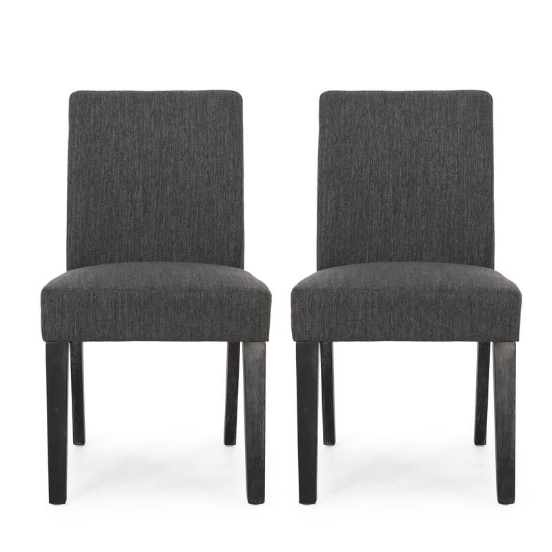 Modern Set of 2 Dining Chairs with Fabric Cushioned Seat Backrest, Solid Wood Frame for Dining Room Living Room and Bedroom