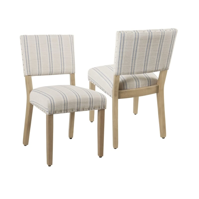 Oak/Multicolor Fabric Upholstered Wood Frame Dining Chair, Sturdy Dining Chair for Dining Rooms - 22.75
