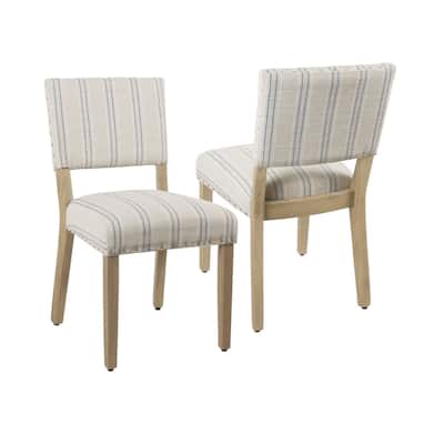 Oak/Multicolor Fabric Upholstered Wood Frame Dining Chair, Sturdy Dining Chair for Dining Rooms - 22.75