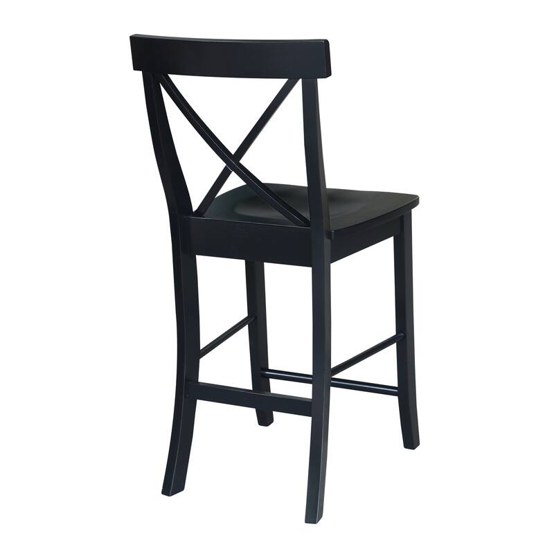 International Concepts Solid Wood X-Back Stool