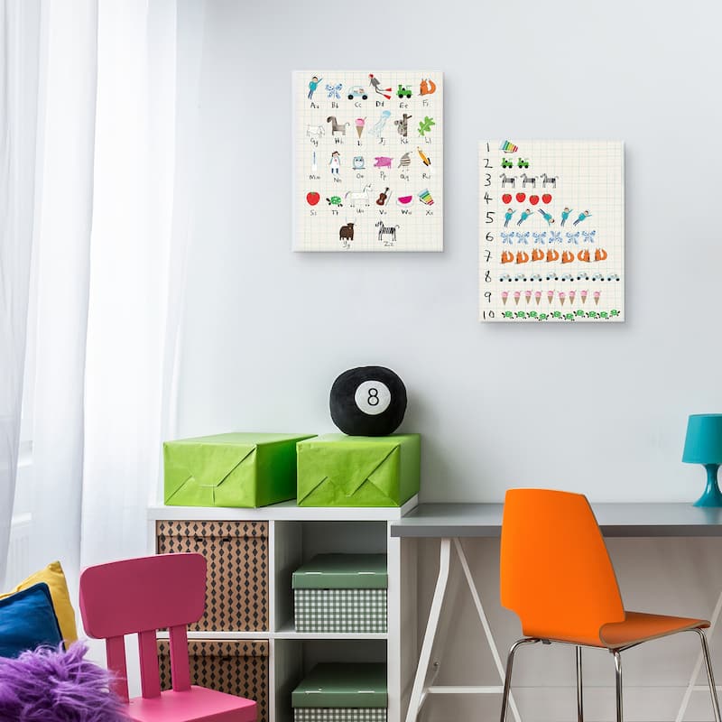 Astronaut Alphabet & Nifty Numbers Count Canvas Art Prints