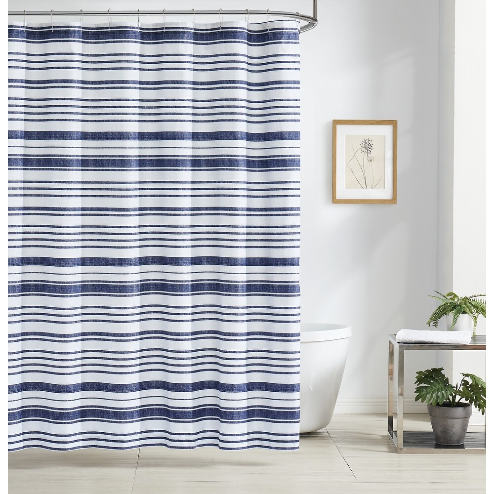 Nautical Bathroom Blue BEACH HUTS Shower Curtain with Hooks 180x180cm 70¾x70¾" 