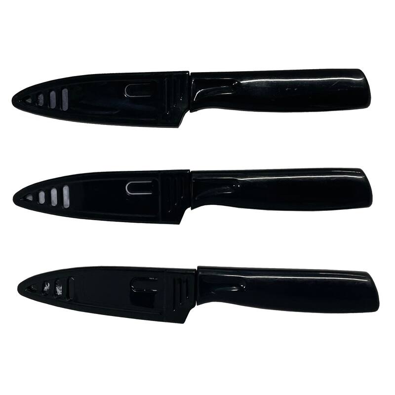 DURA LIVING Artistic Edge 3-Piece Non-Stick Paring Knives Set with Blade Guards