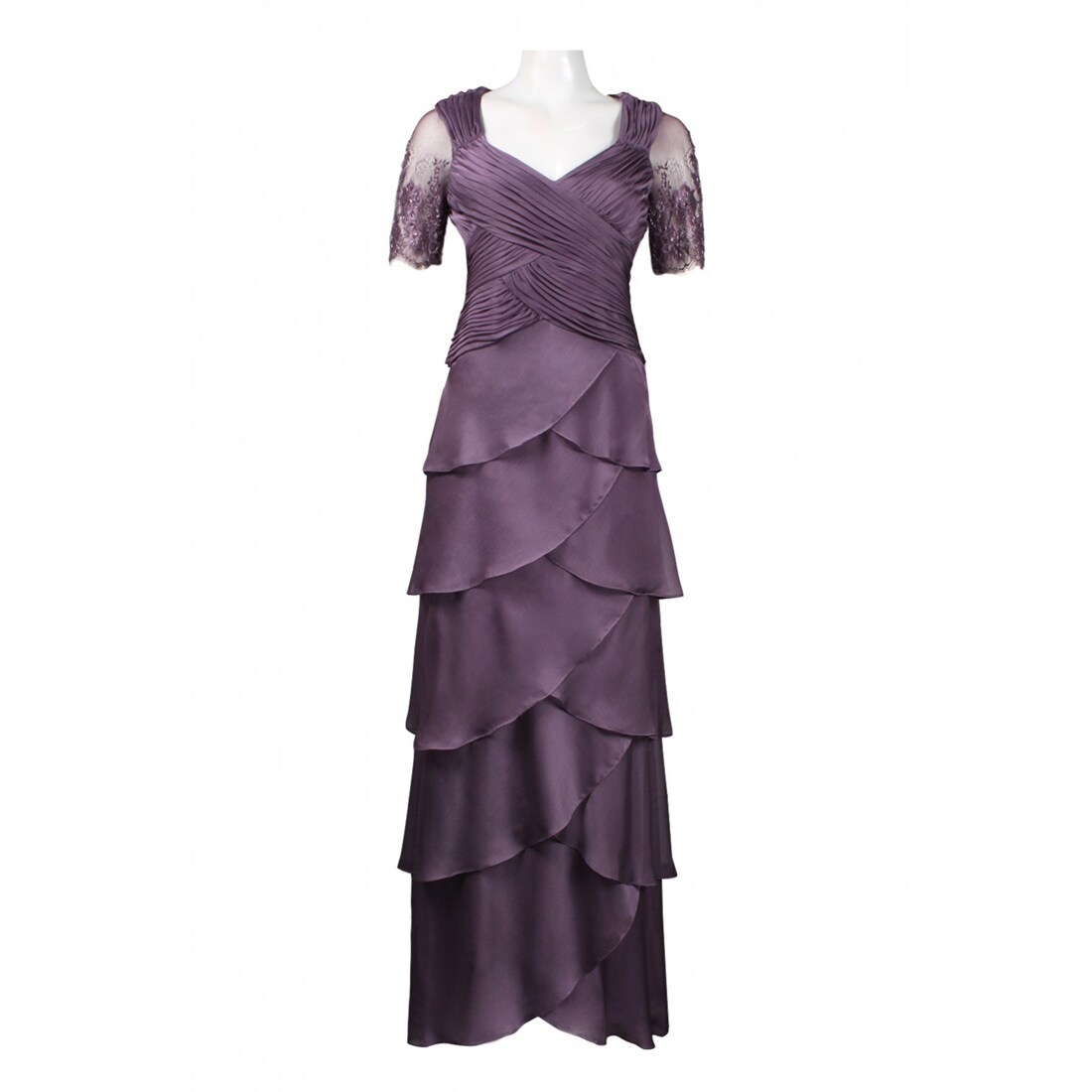 adrianna papell tiered chiffon dress