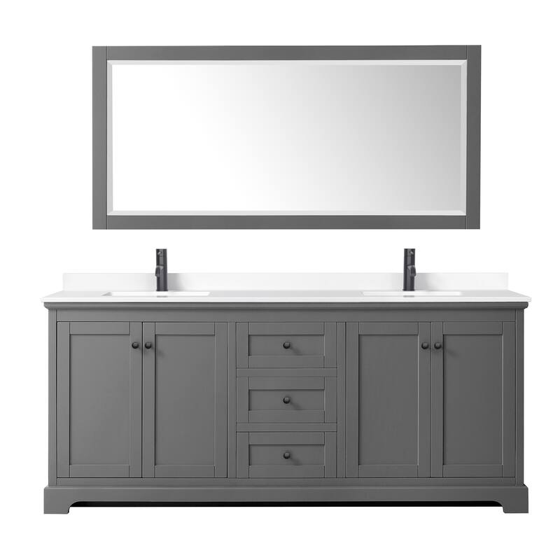 Wyndham Collection Avery 80" Free Standing Double Basin Vanity Set
