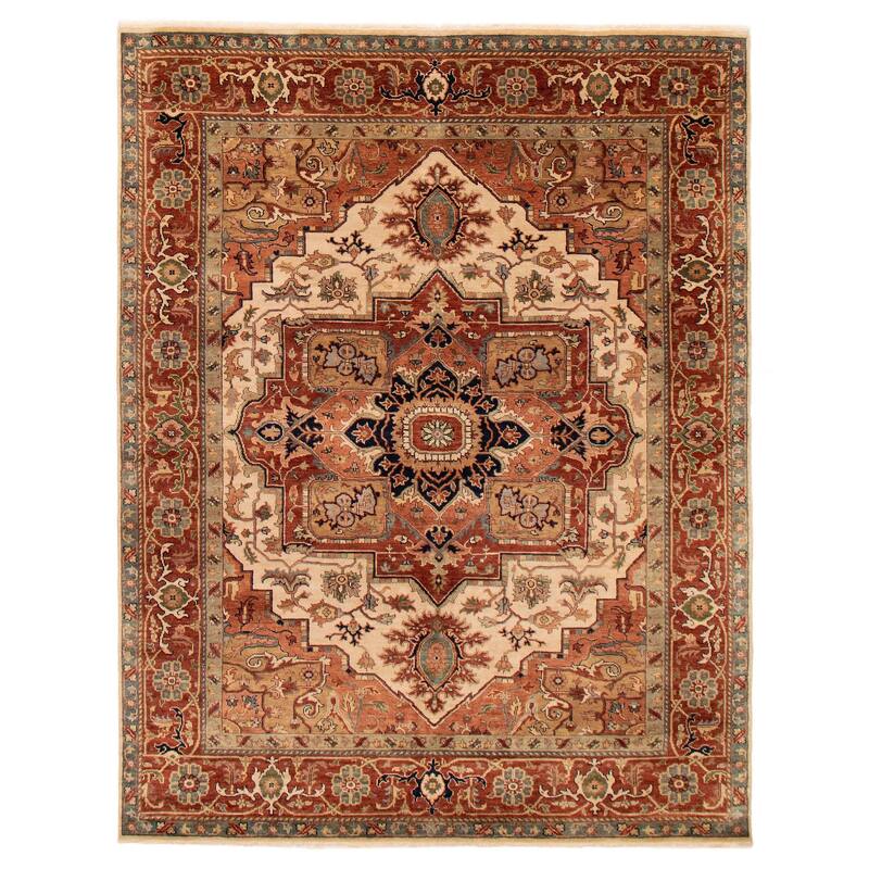 ECARPETGALLERY Hand-knotted Jules Sultane Ivory Wool Rug - 7'8 x 9'9 - Ivory - 7'8 x 9'9