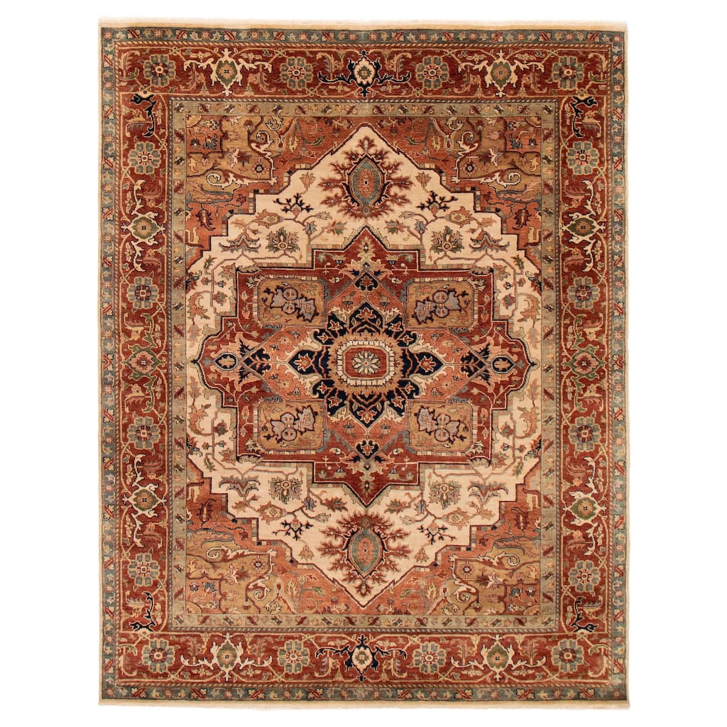 ECARPETGALLERY Hand-knotted Jules Sultane Ivory Wool Rug - 7'8 x 9'9