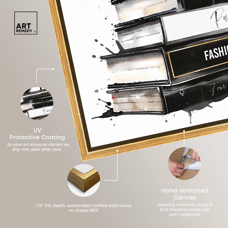 Classic Book Stack Canvas by Art Remedy