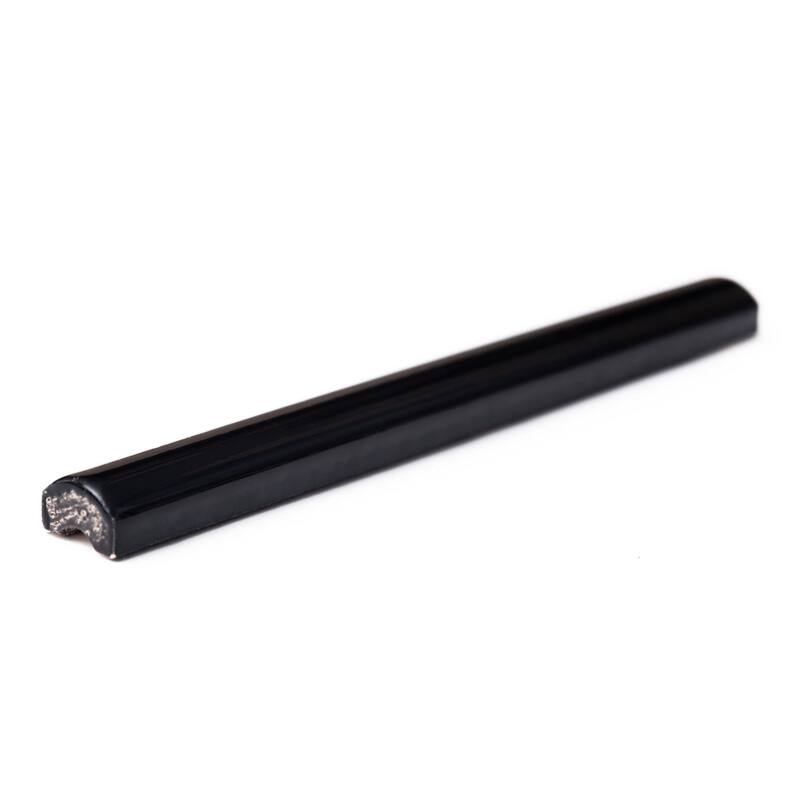 The Tile Life Fresno 0.625x6 Black Ceramic Pencil Wall Tile - 0.625 x 6 - 1 Piece