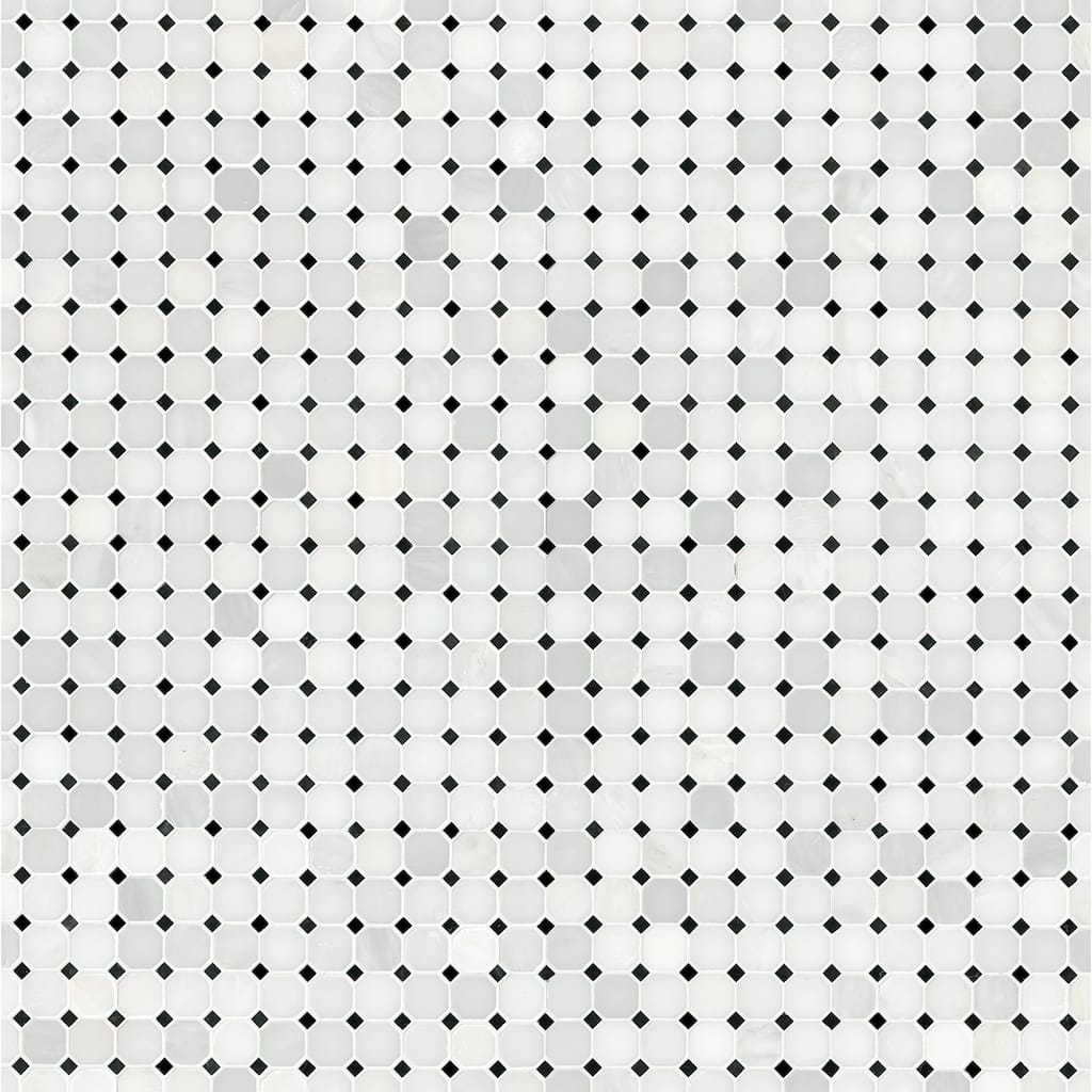 Ackland AKM-S-2X2OCP-CA 12" x 12" Marble Dot-Mounted Mosaic Tile - - Iona Mist