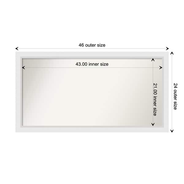 dimension image slide 16 of 93, Wall Mirror Choose Your Custom Size - Extra Large, Blanco White Wood