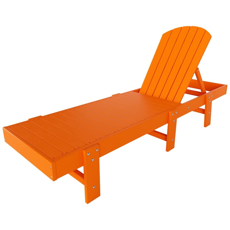 Altura Armless Poly Eco-Friendly All Weather Reclining Chaise Lounge with Side Table Set (3-Piece Set)