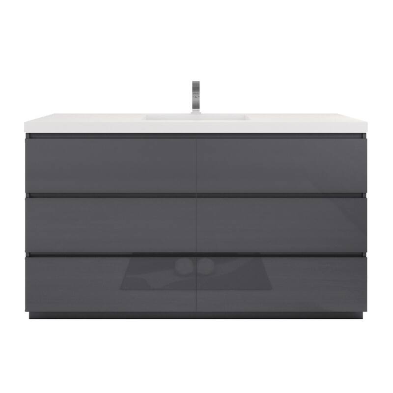 Aron 60'' Freestanding Vanity with Single Reinforced Acrylic Sink