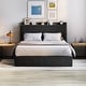 preview thumbnail 4 of 58, Bed Frame with Lift Up Storage, Upholstered Velvet Platform Bed with Storage Headboard