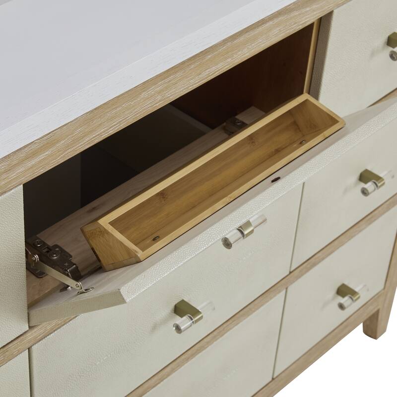 Celeste 48" S Vanity, Sunwashed Oak with Embossed Shagreen w/FreePower Wireless Charger
