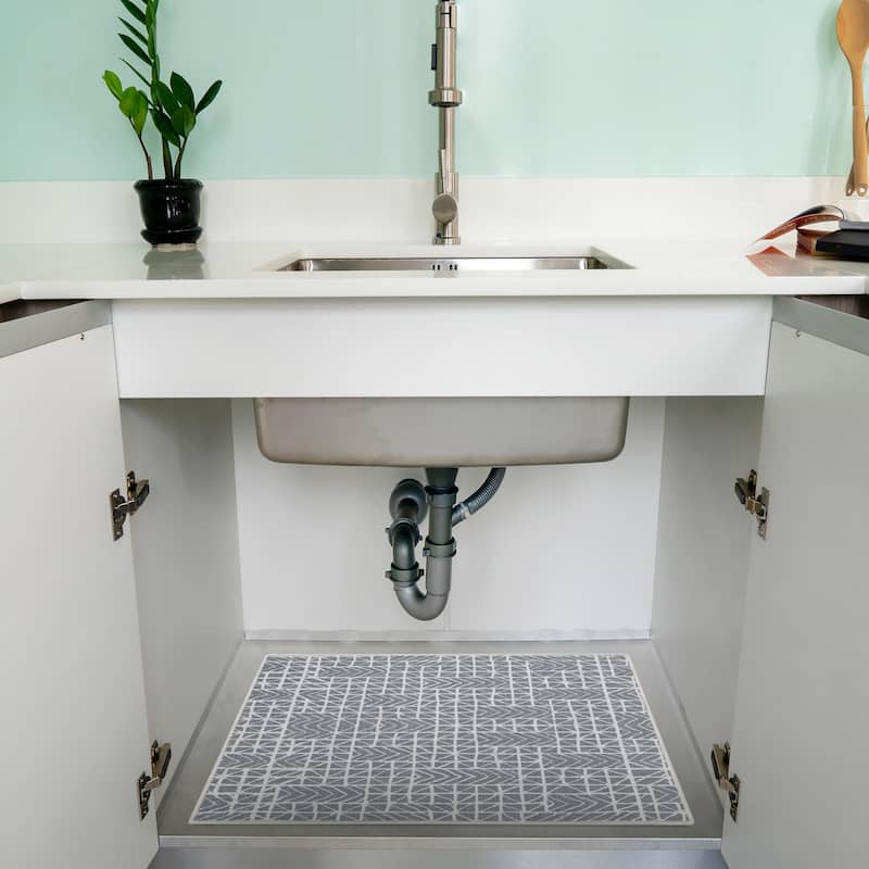 Under Sink Mat - Ultra-Absorbent Cotton Shelf Liners For Kitchen Cabinets - 2X3 feet - Gray