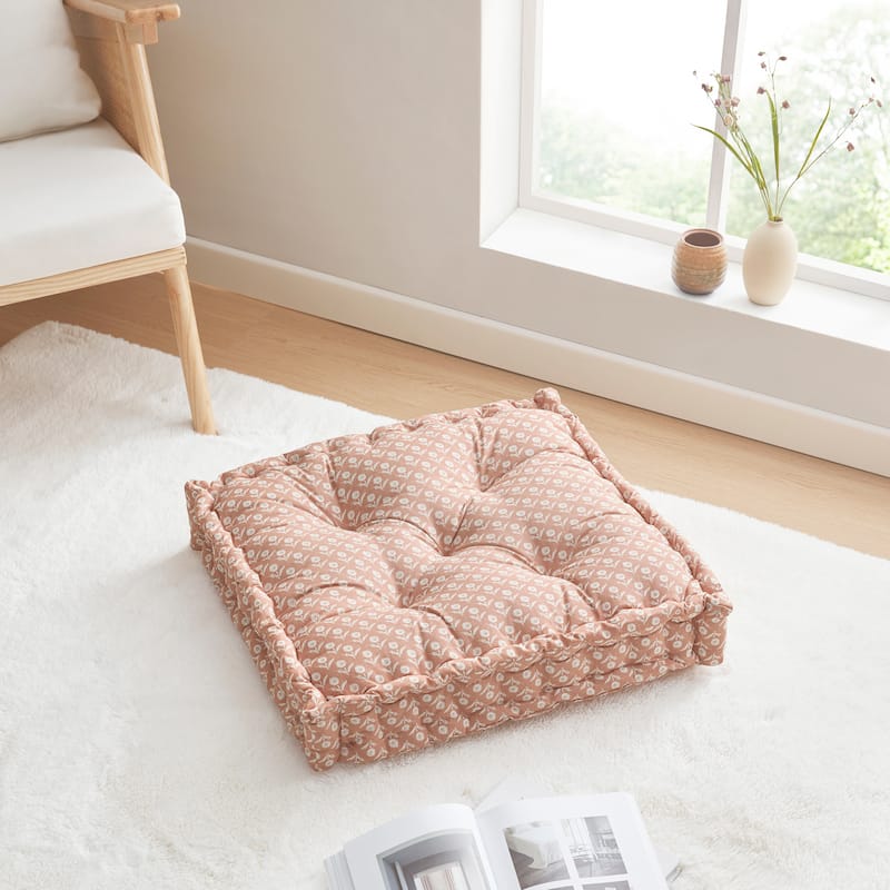 Peri Home Block Floral Floor Cushion Pillow - 24x24