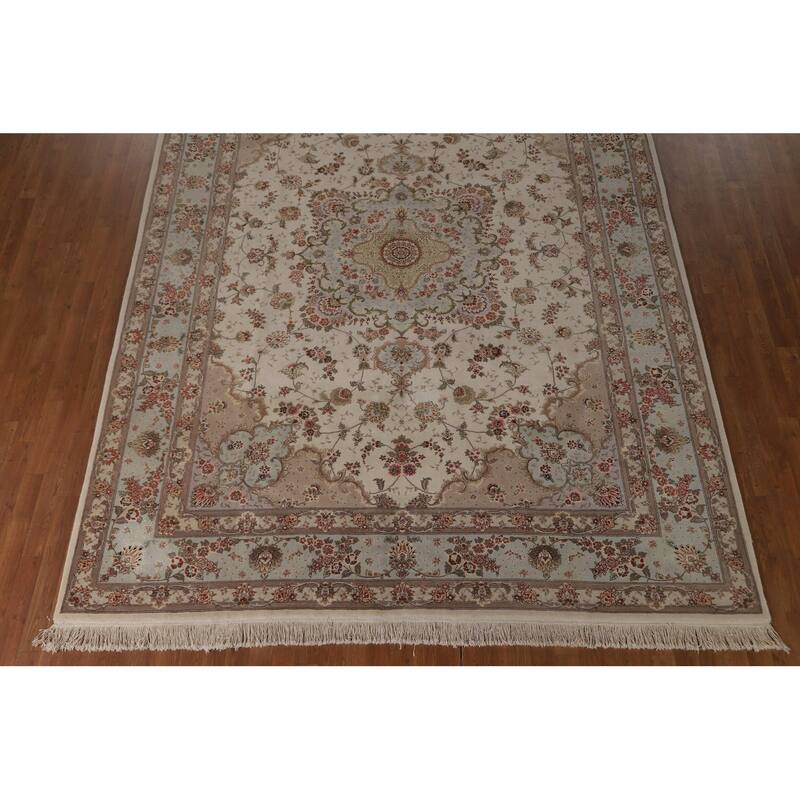 Vegetable Dye Tabriz Chinese Area Rug Handmade Wool Carpet - 8'8" x 11'6"