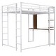 preview thumbnail 5 of 37, Metal Loft Bed With 2 Shelves And One Desk
