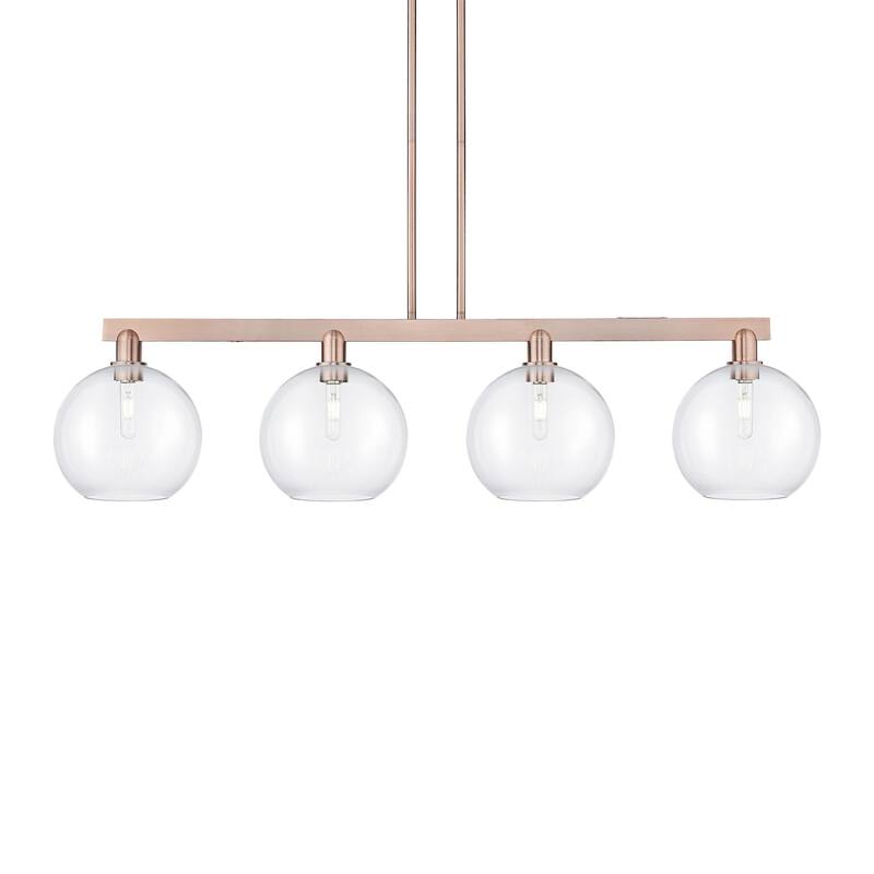 Innovations Lighting 716-4I-13-53 Athens Linear Athens 4 Light 53" - Antique Copper / Clear