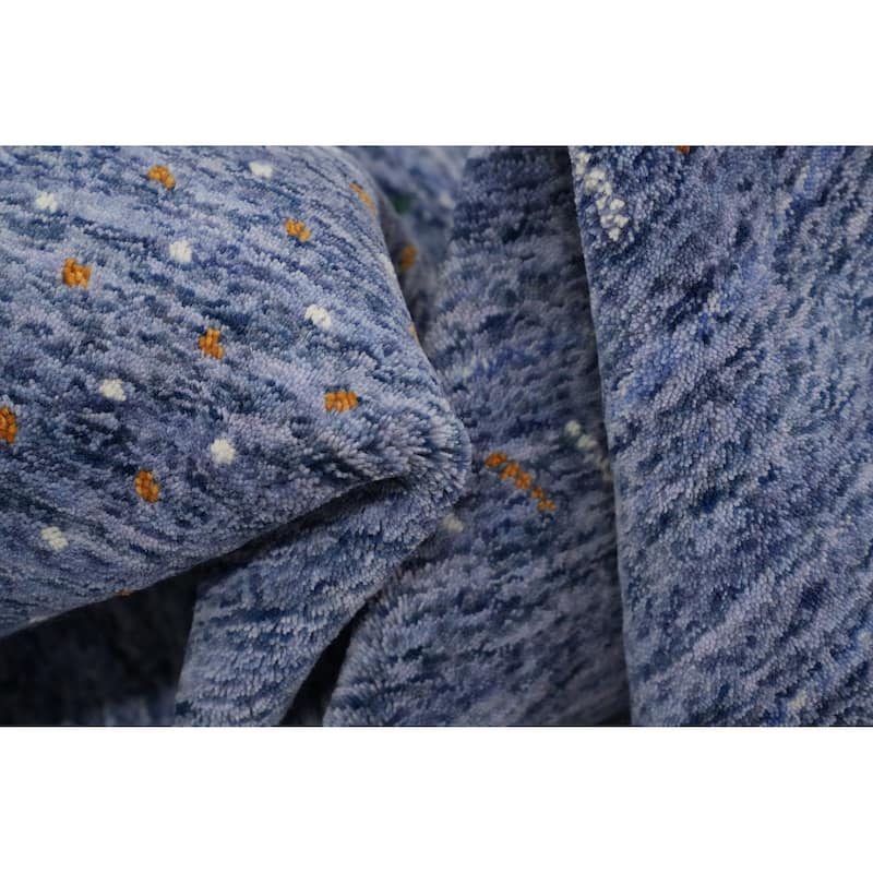 Hand Knotted Oriental 100% Wool Carpet Tribal Animal Pictorial Navy Blue & Blues Gabbeh Area Rug - 12' 0'' X 12' 3''
