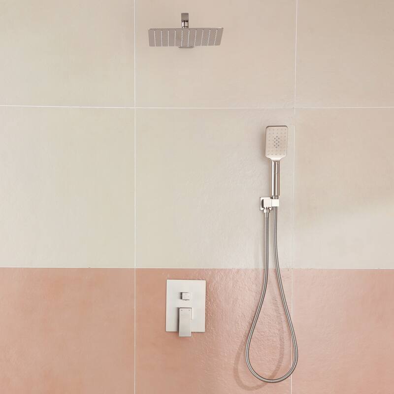 3-Spray Patterns 10 in. Wall Mount Pressure Balance Dual Shower Heads