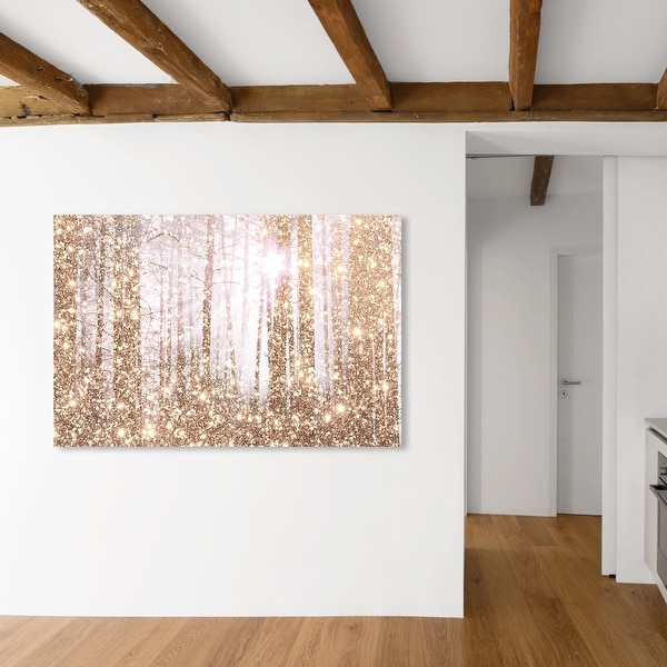 Oliver Gal 'Magical Forest Dream' Nature and Landscape Wall Art Canvas Print Forest Landscapes - Gold, White. Opens flyout.