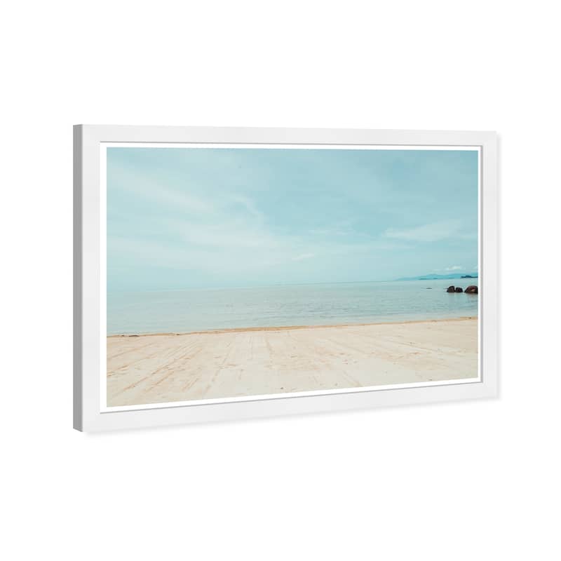Wynwood Studio Prints Nature and Landscape Soft Pale Beach Blue and Light Blue Nautical & Coastal Wall Art Canvas Print