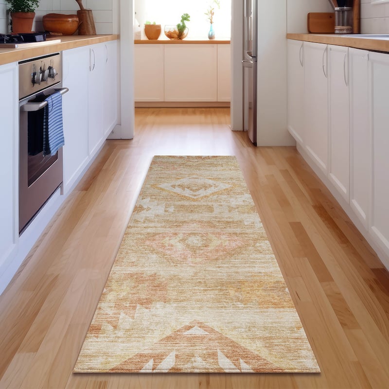 Premium Washable Super Soft Tribal Boho Mayfield Rug - Copper - 2' 3" x 7' 6" - Runner