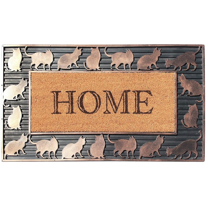 A1HC Rubber and Coir Home Design Copper Finished Decorative Doormat 18"X30"