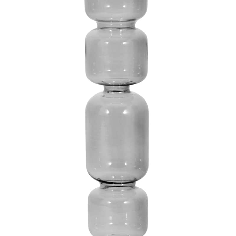 Modern Candle Holder with Stacked Sculptural Glass Base