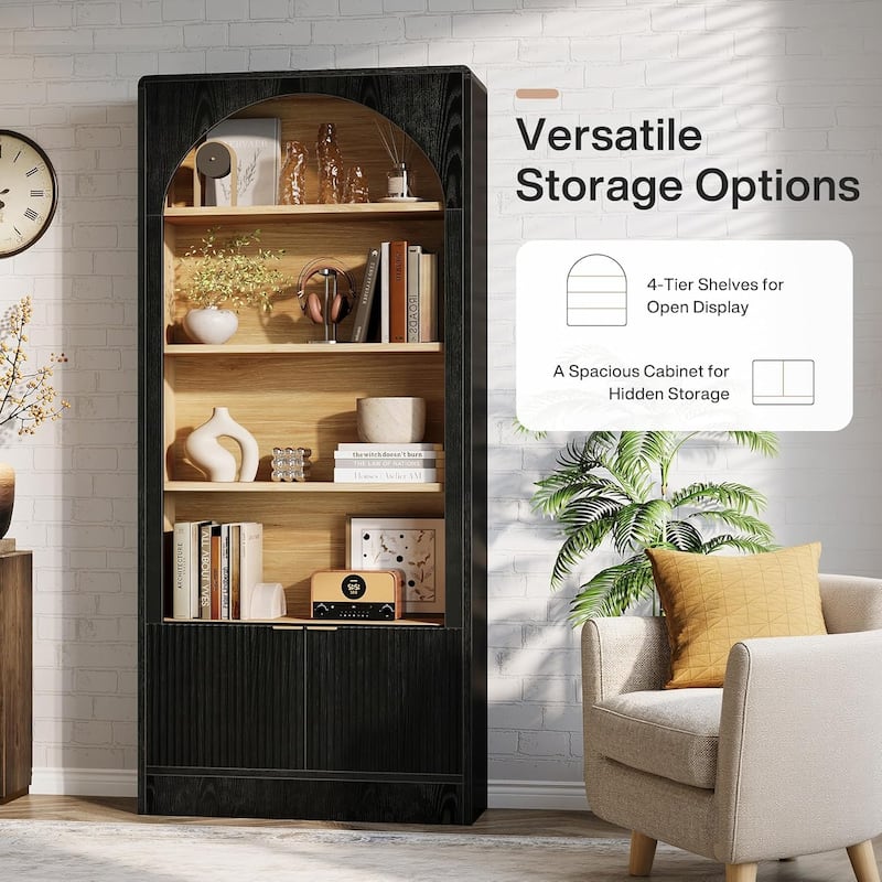 71 Inch 5 Tier Modern Tall Arch Vertical File Filing Cabinet for Home Office