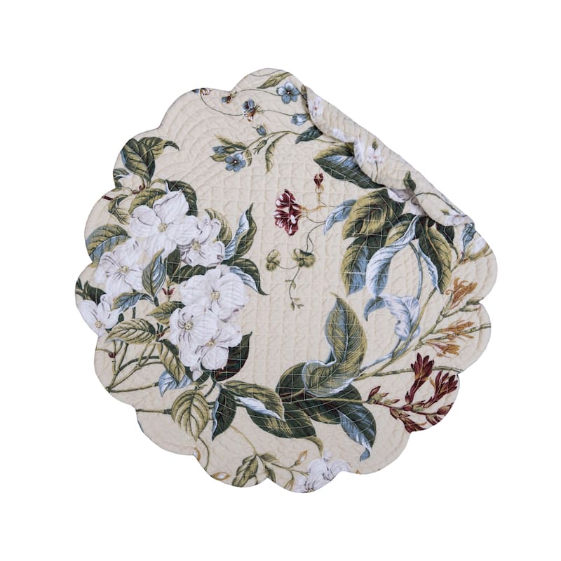 Garden Images Round Quilted Placemat Set 6